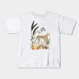 This cheetah in the jungle t-shirt is perfect for those who like both wild animals and children's book illustration. Kids T-Shirt